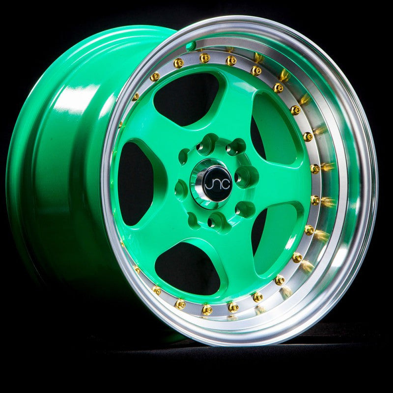 JNC-JNC010-Wasabi-Green-W/-Gold-Rivets-Green-15x8-73.1-wheels-rims-felger-FelgGiganten