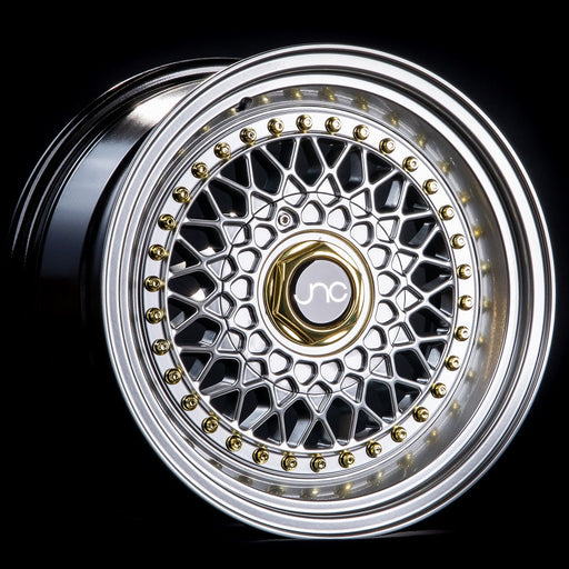 JNC-JNC004s-Silver-Machined-Lip-Gold-Rivets-Silver-18x9.5-73.1-wheels-rims-felger-FelgGiganten