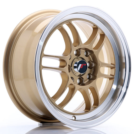 felger-Japan-Racing-JR7-Gold-w/Machined-Lip-15x7-4x100/4x114.3-et-38-73.1mm