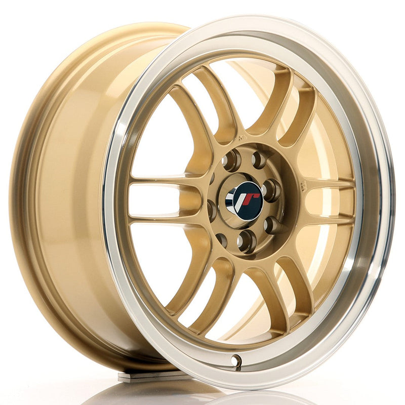 felger-Japan-Racing-JR7-Gold-w/Machined-Lip-16x7-4x100/4x114.3-et-38-73.1mm