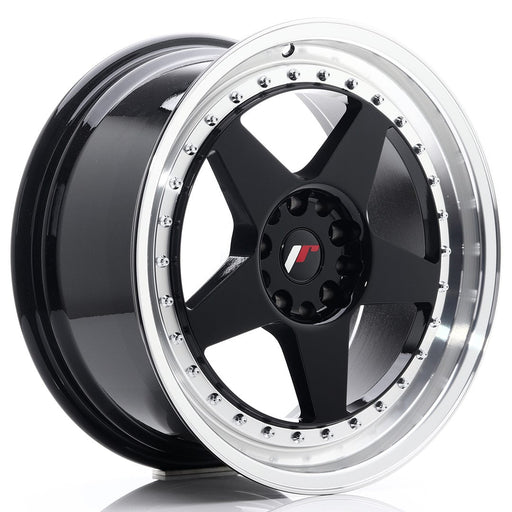 felger-Japan-Racing-JR6-Glossy-Black-w/Machined-Lip-18x8.5-5x114.3/5x120-et-22-74.1mm