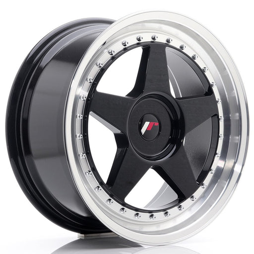 felger-Japan-Racing-JR6-Glossy-Black-w/Machined-Lip-18x8.5-BLANK-20-40-74.1mm