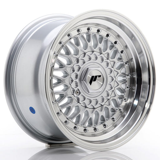 felger-Japan-Racing-JR9-Silver-w/Machined-Lip+Silver-Riv-15x8-4x100/4x108-et-20-74.1mm