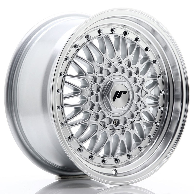 felger-Japan-Racing-JR9-Silver-w/Machined-Lip+Silver-Riv-16x7.5-4x100/4x108-et-25-74.1mm