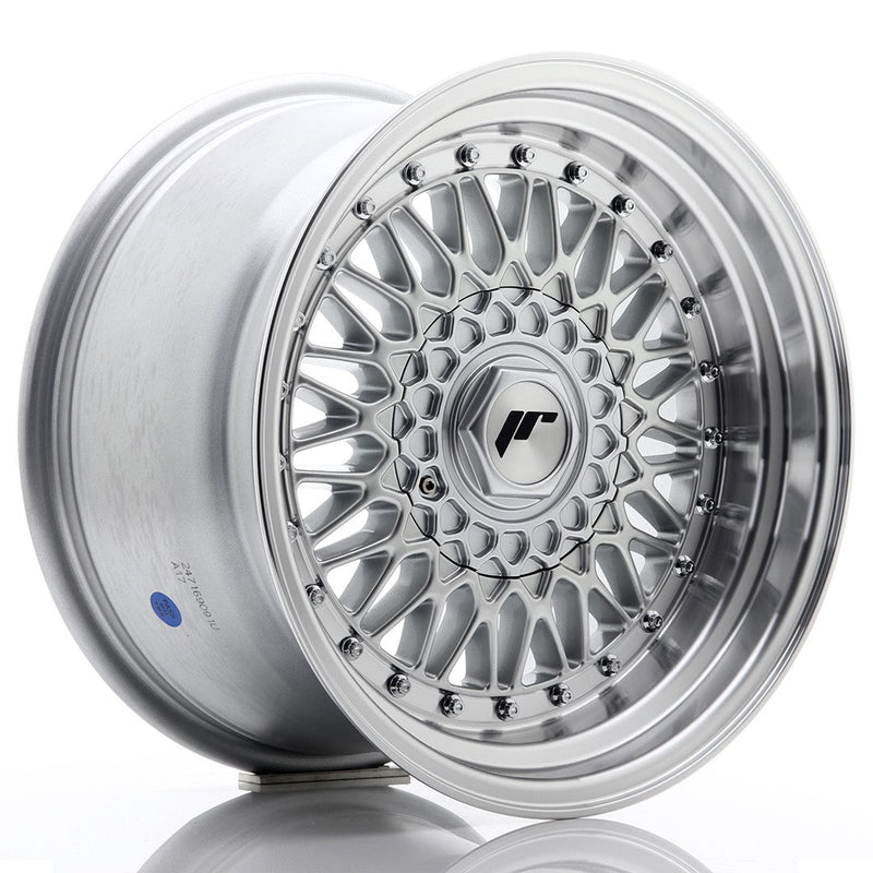 felger-Japan-Racing-JR9-Silver-w/Machined-Lip+Silver-Riv-16x9-4x100/4x108-et-20-74.1mm