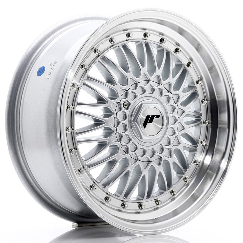 felger-Japan-Racing-JR9-Silver-w/Machined-Lip+Silver-Riv-17x7.5-BLANK-20-35-74.1mm