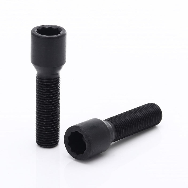 Hjulbolter 14x1.25 Black | 38mm | 20 stk | Med nøkkel