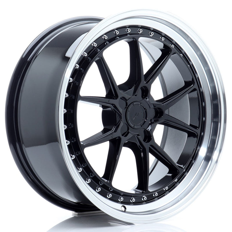 felger-Japan-Racing-JR39-Glossy-Black-w/Machined-Lip-19x8.5-BLANK-15-35-72.6mm