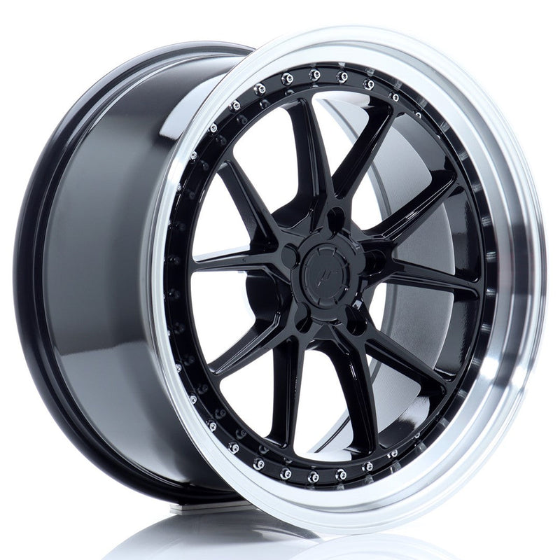 felger-Japan-Racing-JR39-Glossy-Black-w/Machined-Lip-19x9.5-BLANK-15-35-72.6mm