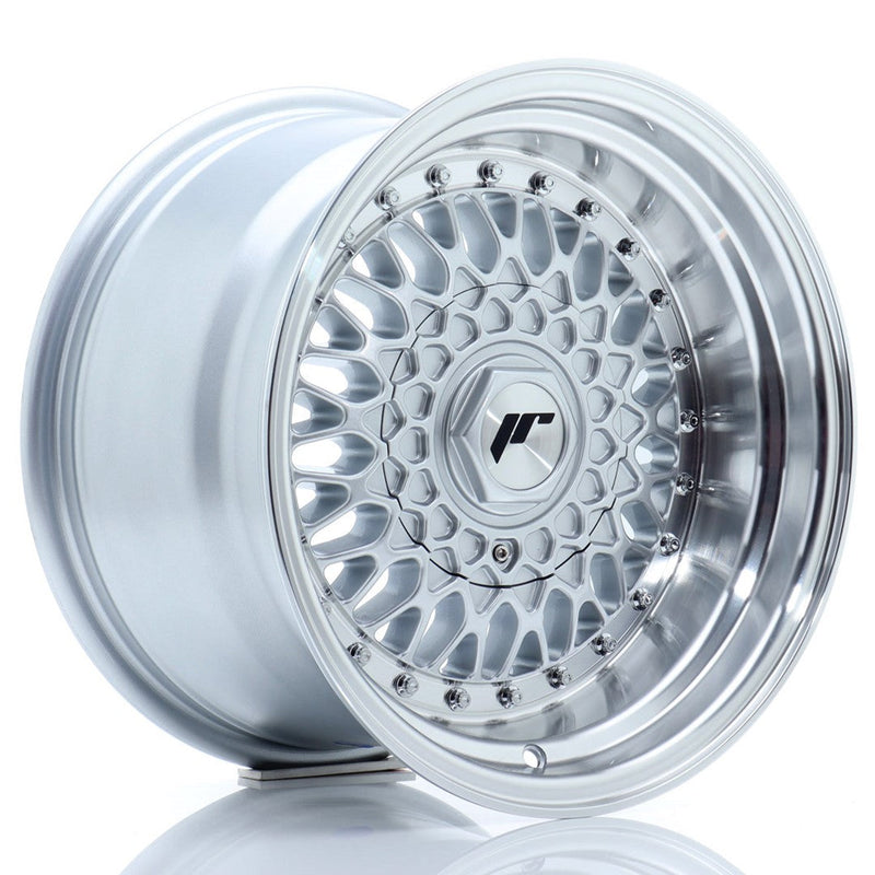 felger-Japan-Racing-JR9-Silver-w/Machined-Lip+Silver-Riv-15x9-4x100/4x108-et-10-74.1mm