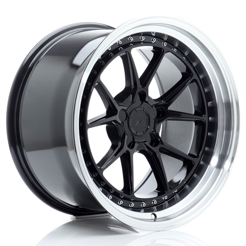 felger-Japan-Racing-JR39-Glossy-Black-w/Machined-Lip-18x10.5-BLANK-15-22-72.6mm