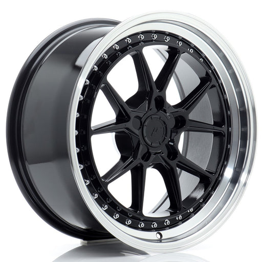 felger-Japan-Racing-JR39-Glossy-Black-w/Machined-Lip-18x8.5-BLANK-15-35-72.6mm