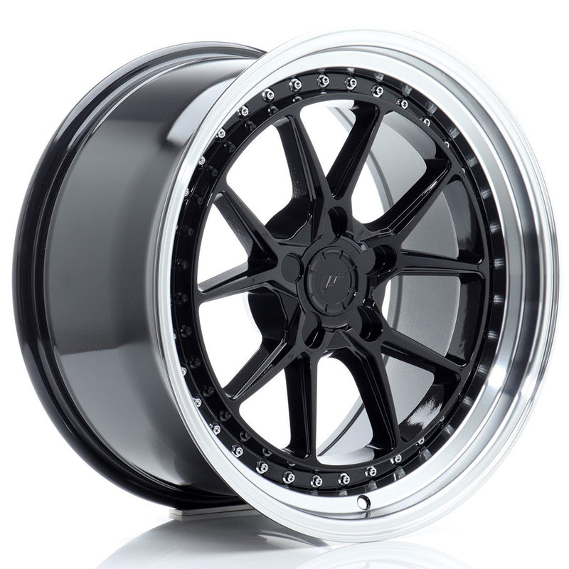 felger-Japan-Racing-JR39-Glossy-Black-w/Machined-Lip-18x9.5-BLANK-15-35-72.6mm