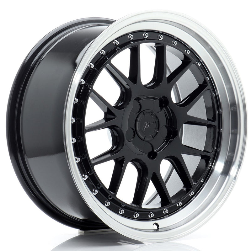 felger-Japan-Racing-JR40-Glossy-Black-w/Machined-Lip-18x8.5-BLANK-15-35-72.6mm