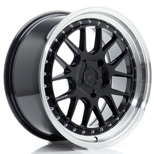 felger-Japan-Racing-JR40-Glossy-Black-w/Machined-Lip-18x8.5-BLANK-15-35-72.6mm