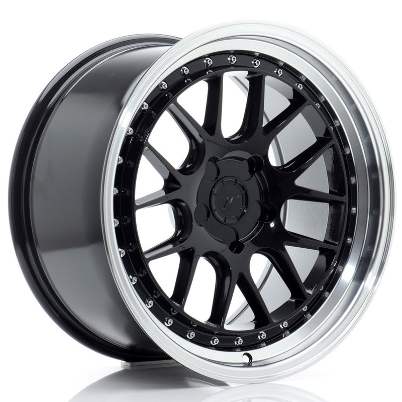 felger-Japan-Racing-JR40-Glossy-Black-w/Machined-Lip-18x9.5-BLANK-15-35-72.6mm
