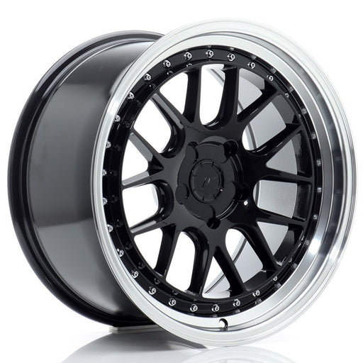 felger-Japan-Racing-JR40-Glossy-Black-w/Machined-Lip-18x9.5-BLANK-15-35-72.6mm