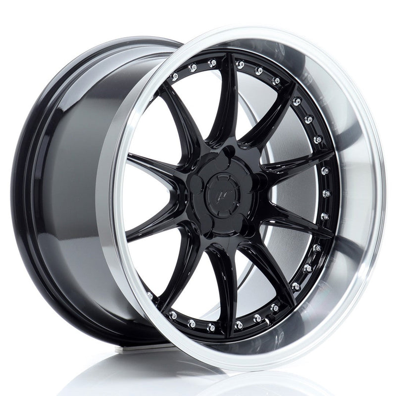 felger-Japan-Racing-JR41-Glossy-Black-w/Machined-Lip-18x10.5-BLANK-15-25-72.6mm