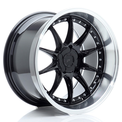 felger-Japan-Racing-JR41-Glossy-Black-w/Machined-Lip-18x10.5-BLANK-15-25-72.6mm
