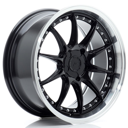 felger-Japan-Racing-JR41-Glossy-Black-w/Machined-Lip-18x8.5-BLANK-15-35-72.6mm