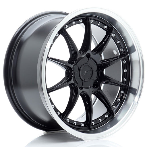 felger-Japan-Racing-JR41-Glossy-Black-w/Machined-Lip-18x9.5-BLANK-15-35-72.6mm