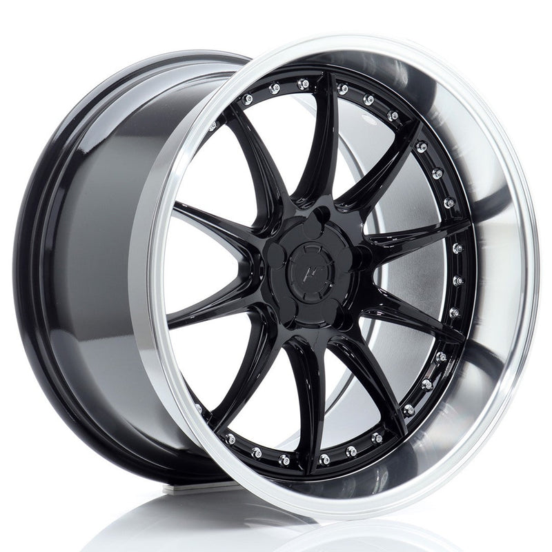 felger-Japan-Racing-JR41-Glossy-Black-w/Machined-Lip-19x11-BLANK-12-25-72.6mm