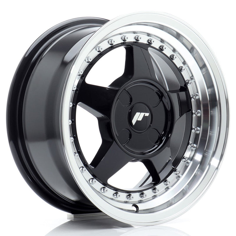 felger-Japan-Racing-JR6-Gloss-Black-w/Machined-Lip-15x7-BLANK-20-35-67.1mm