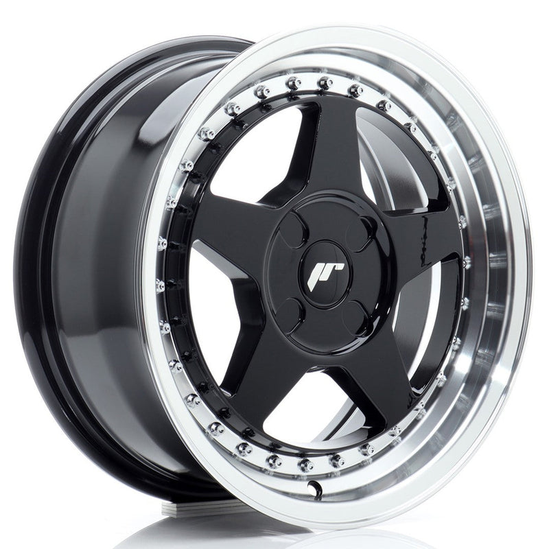 felger-Japan-Racing-JR6-Gloss-Black-w/Machined-Lip-16x7-BLANK-20-35-67.1mm