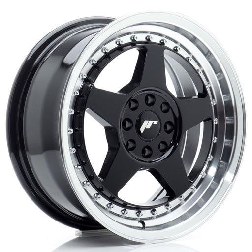 felger-Japan-Racing-JR6-Gloss-Black-w/Machined-Lip-16x7-4x100/4x108-et-25-67.1mm
