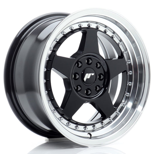 felger-Japan-Racing-JR6-Gloss-Black-w/Machined-Lip-16x8-4x100/4x108-et-25-67.1mm