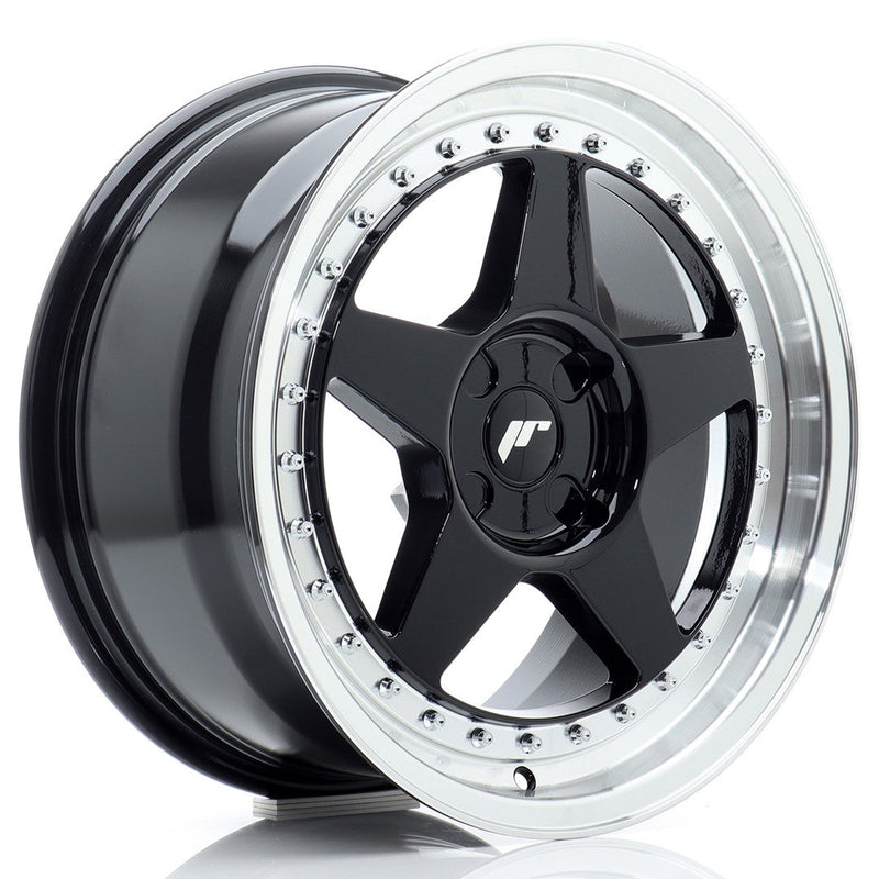 felger-Japan-Racing-JR6-Gloss-Black-w/Machined-Lip-17x8-BLANK-20-35-67.1mm