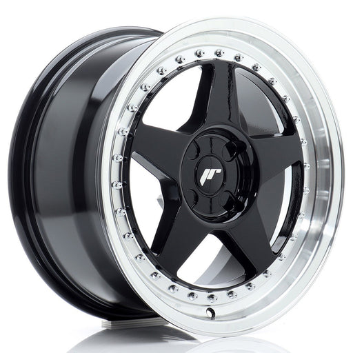 felger-Japan-Racing-JR6-Gloss-Black-w/Machined-Lip-17x8-BLANK-20-35-67.1mm