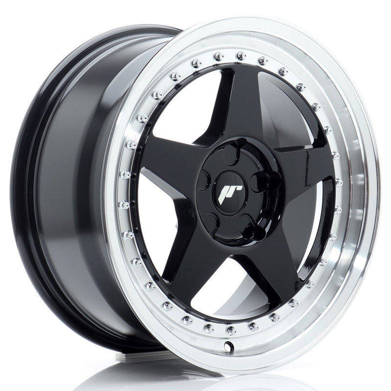 felger-Japan-Racing-JR6-Gloss-Black-w/Machined-Lip-17x8-BLANK-20-35-72.6mm