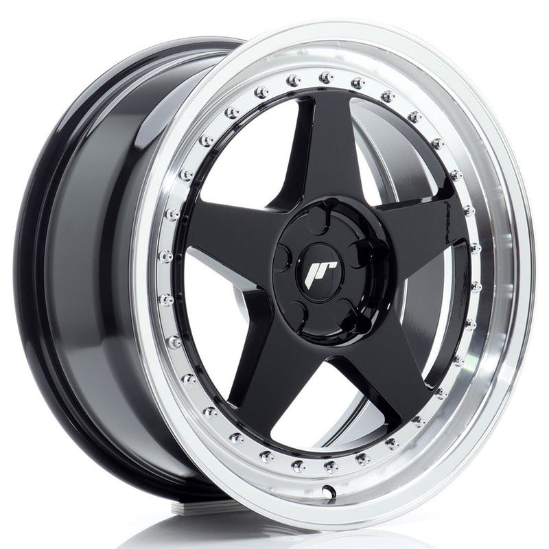 felger-Japan-Racing-JR6-Gloss-Black-w/Machined-Lip-18x8-BLANK-20-35-72.6mm