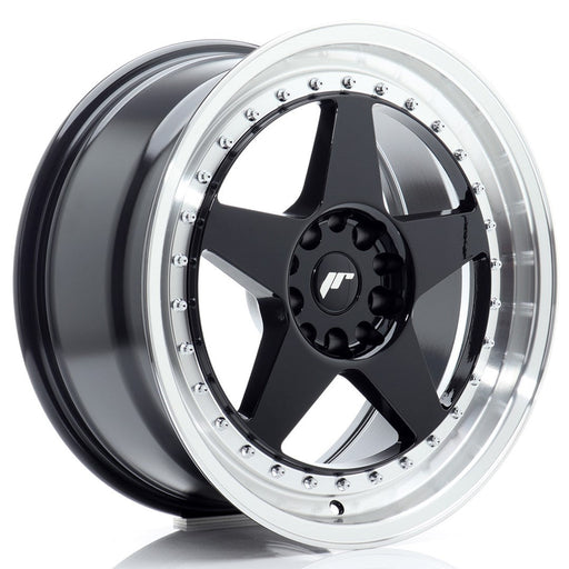 felger-Japan-Racing-JR6-Gloss-Black-w/Machined-Lip-18x8.5-5x114.3/5x120-et-22-72.6mm