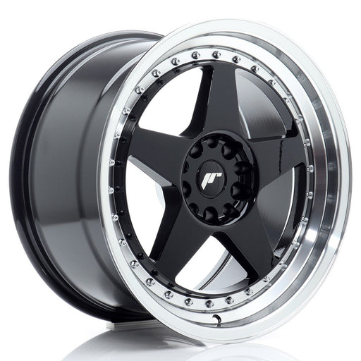 felger-Japan-Racing-JR6-Gloss-Black-w/Machined-Lip-18x9.5-5x114.3/5x120-et-22-72.6mm