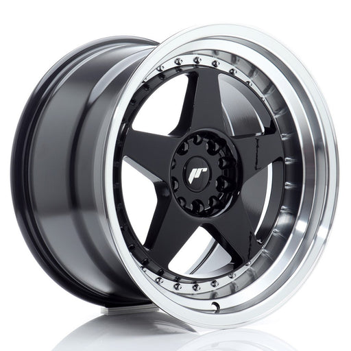 felger-Japan-Racing-JR6-Gloss-Black-w/Machined-Lip-18x10.5-5x114.3/5x120-et-25-72.6mm
