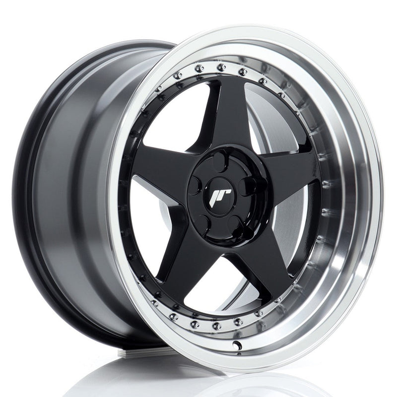 felger-Japan-Racing-JR6-Gloss-Black-w/Machined-Lip-18x10.5-BLANK-0-25-72.6mm