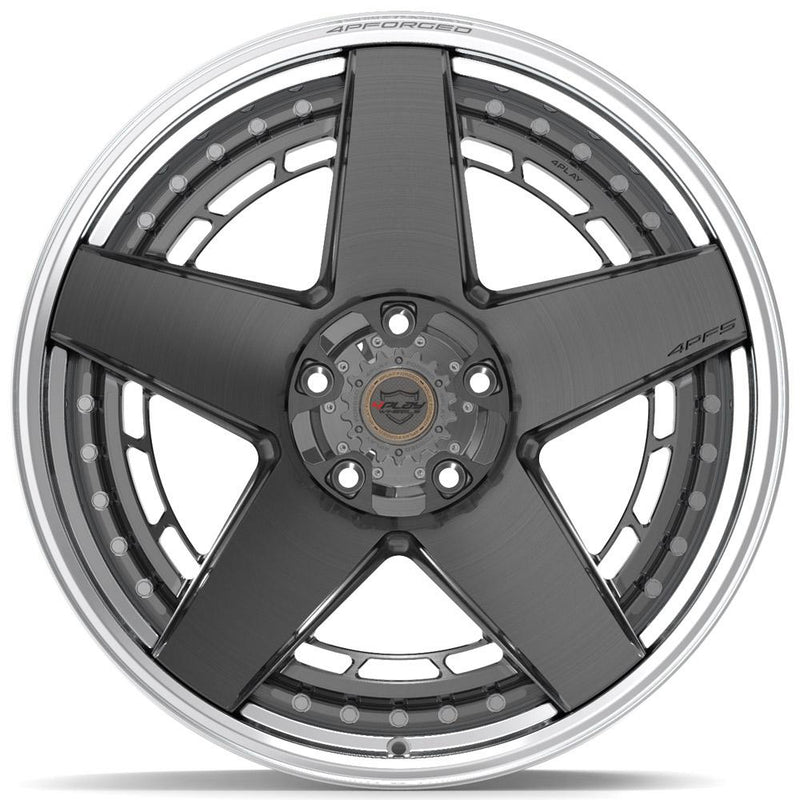 4PLAY-4PF5-Brushed-with-Tinted-Clear-Center-and-Polished-Barrel-Gunmetal-22x10-110-wheels-rims-felger-FelgGiganten