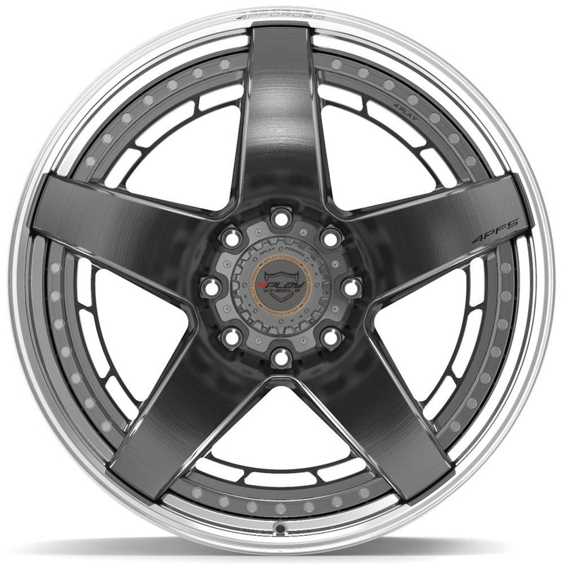 4PLAY-4PF5-Brushed-with-Tinted-Clear-Center-and-Polished-Barrel-Gunmetal-24x14-124.9-wheels-rims-felger-FelgGiganten