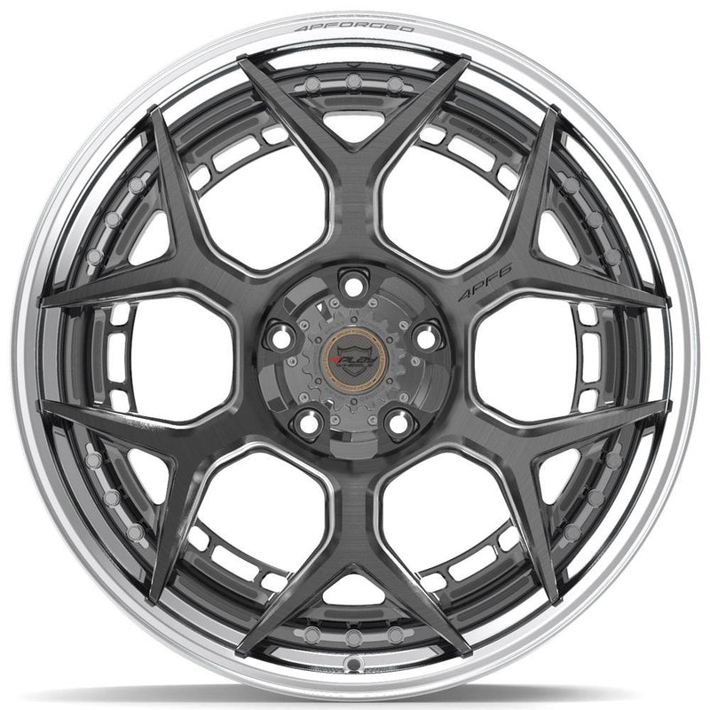 4PLAY-4PF6-Brushed-with-Tinted-Clear-Center-and-Polished-Barrel-Gunmetal-22x10-87-wheels-rims-felger-FelgGiganten