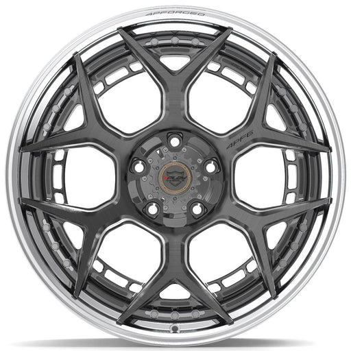 4PLAY-4PF6-Brushed-with-Tinted-Clear-Center-and-Polished-Barrel-Gunmetal-22x10-87-wheels-rims-felger-FelgGiganten