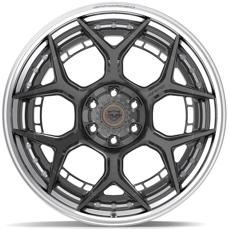 4PLAY-4PF6-Brushed-with-Tinted-Clear-Center-and-Polished-Barrel-Gunmetal-22x10-106-wheels-rims-felger-FelgGiganten