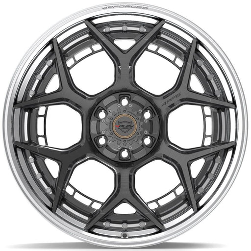 4PLAY-4PF6-Brushed-with-Tinted-Clear-Center-and-Polished-Barrel-Gunmetal-22x10-106-wheels-rims-felger-FelgGiganten