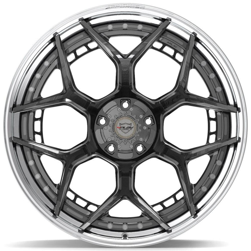 4PLAY-4PF6-Brushed-with-Tinted-Clear-Center-and-Polished-Barrel-Gunmetal-24x14-87-wheels-rims-felger-FelgGiganten