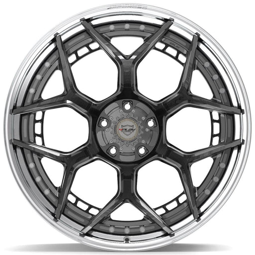 4PLAY-4PF6-Brushed-with-Tinted-Clear-Center-and-Polished-Barrel-Gunmetal-24x14-87-wheels-rims-felger-FelgGiganten
