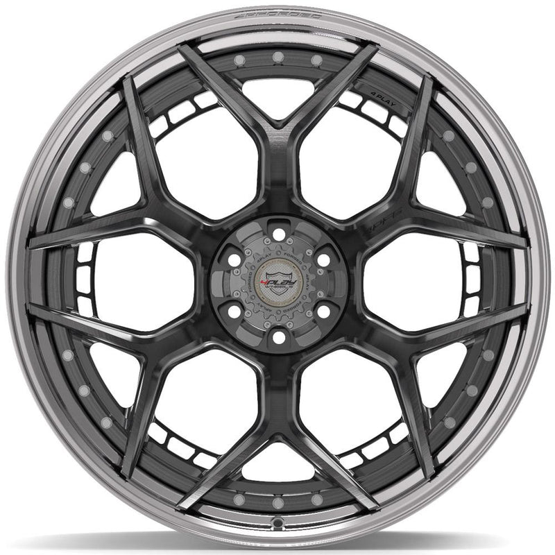 4PLAY-4PF6-Brushed-with-Tinted-Clear-Center-and-Polished-Barrel-Gunmetal-24x14-106-wheels-rims-felger-FelgGiganten