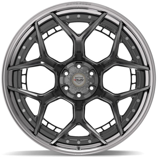 4PLAY-4PF6-Brushed-with-Tinted-Clear-Center-and-Polished-Barrel-Gunmetal-24x14-106-wheels-rims-felger-FelgGiganten