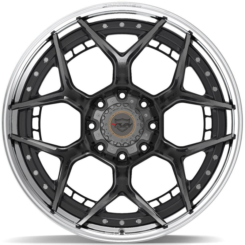 4PLAY-4PF6-Brushed-with-Tinted-Clear-Center-and-Polished-Barrel-Gunmetal-24x14-124.1-wheels-rims-felger-FelgGiganten