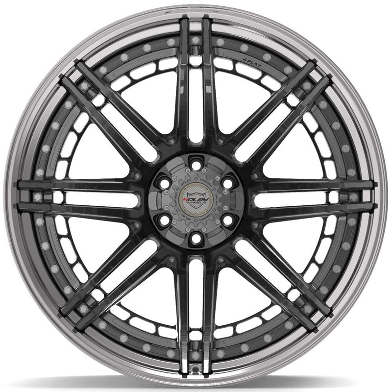 4PLAY-4PF8-Brushed-with-Tinted-Clear-Center-and-Polished-Barrel-Gunmetal-24x14-106-wheels-rims-felger-FelgGiganten